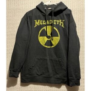 VINTAGE MEGADEATH Hoodie Black Large Paper Tag